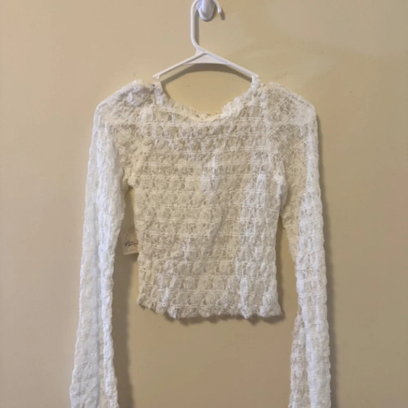 NWT Free People Madison Top - Size Medium - Color : White - Lace - Picture 6 of 11